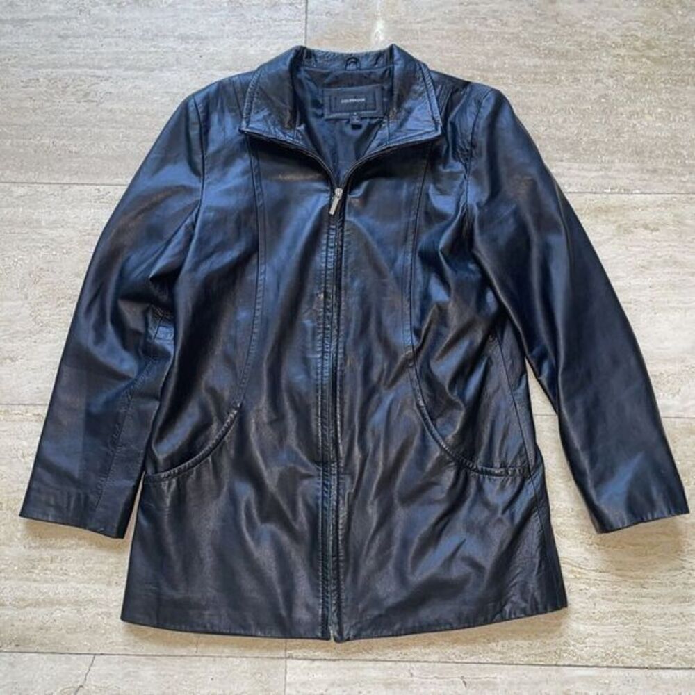 Colebrook 100% Leather Soft Black‎ Jacket Size M Full Zip Fully Lined Mid Length
